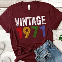 vintage 1971 51th birthday gift all original parts classic shirt plus size cotton lady clothes fashion o neck short sleeve tees