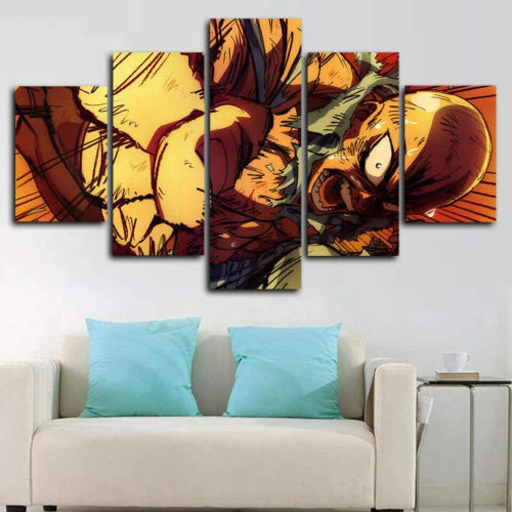 

5 Piece Wall Art Canvas Prints Anime Manga Figure Saitama Posters And Pictures Home Modern Decoration Paintings For Living Room