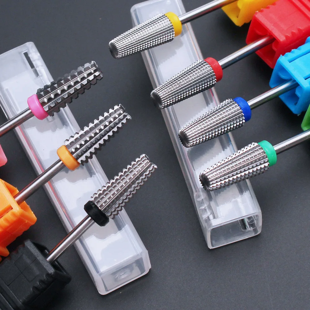 Сверхконические твердосплавные сверла 5 в 1 для ногтей насадки с нарезами