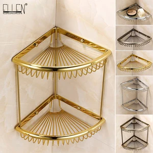 Эллен угловые полки для ванной комнаты, 2 слоя, золотые аксессуары для ванной комнаты, Античная бронзовая полка, держатель для шампуня EL091