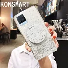 KONSMART для Samsung S21 ультра 5G чехол с блестящими звездочками Защитная мягкая прозрачная зеркальная подставка держатель Чехол Galaxy S21 Plus Fundas
