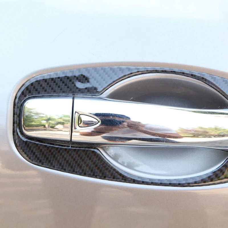 

4Pcs Carbon Fiber ABS Exterior Door Handle Cover Trim Decoration Stickers for Nissan X-Trail 2014-2018