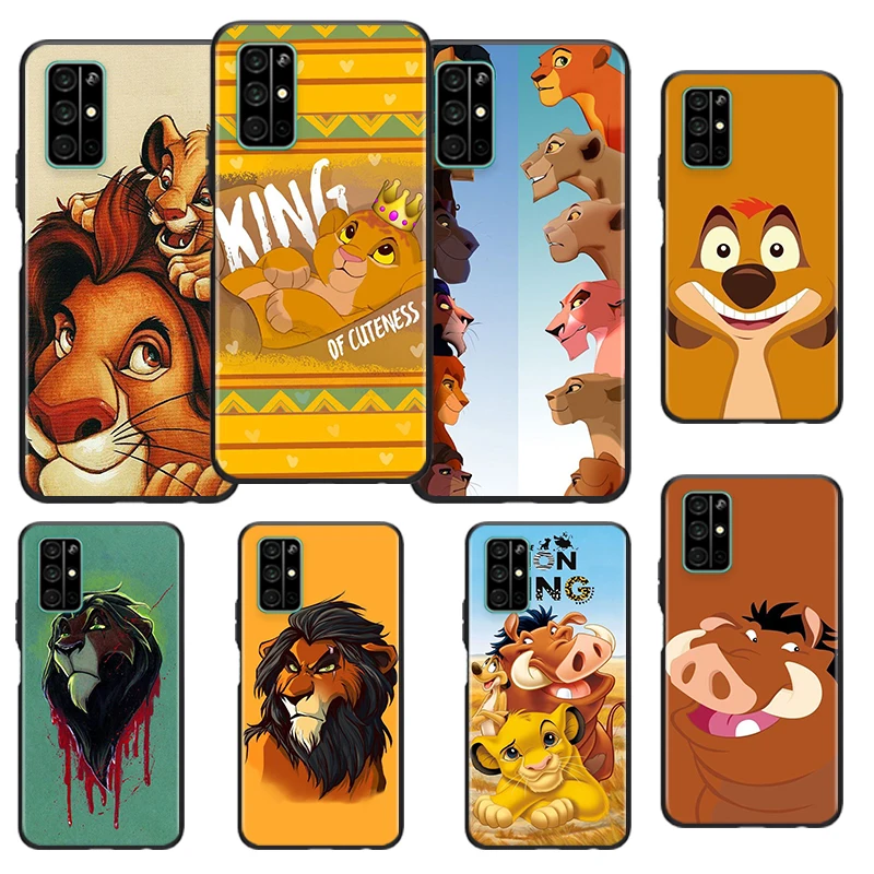 

Disney Cartoon Animation The Lion King Soft TPU For Honor 50 SE V30 30i 30S 30 20S 20E 20 V20 Pro 5G Plus Lite Black Phone Case