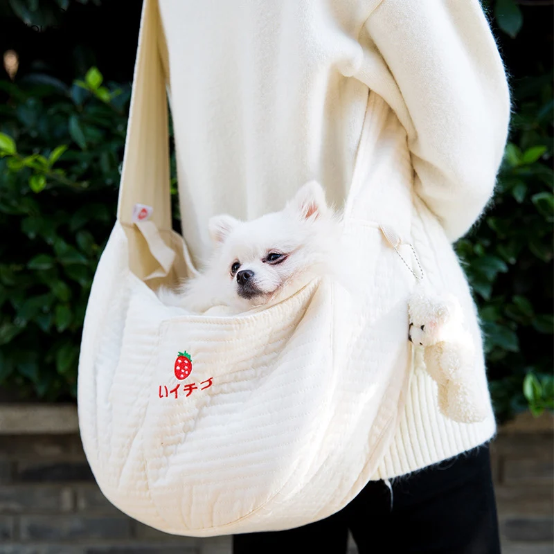 

Outdoor Pet Bag Dog Carrier Cat Slings Handbag Pouch Small Dogs Single Shoulder Bags Snacks Puppy Front Mesh Oxford