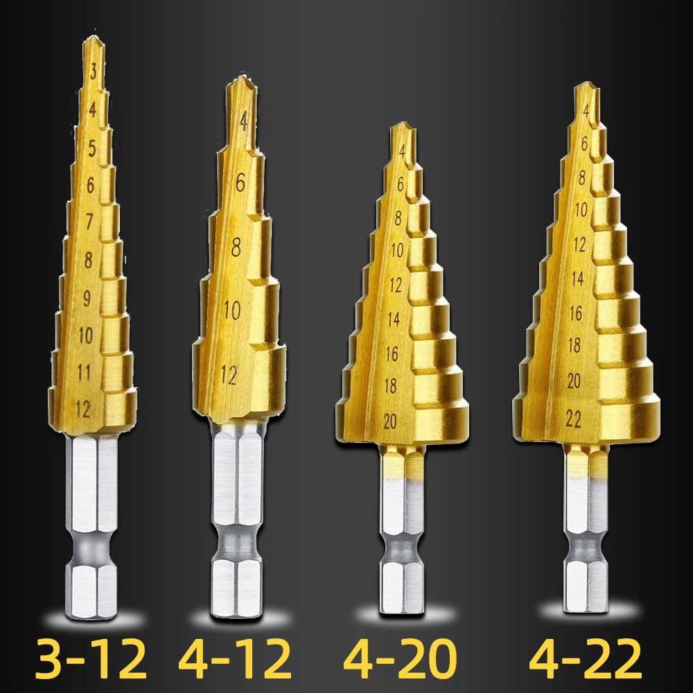 сверло kern ke146961. сверло ступенчатое 4-42. сверло с винтовыми канавками. ступенчатое сверло с титановым покрытием. сверло ступенчатое (4-30 мм; шаг 2 мм).