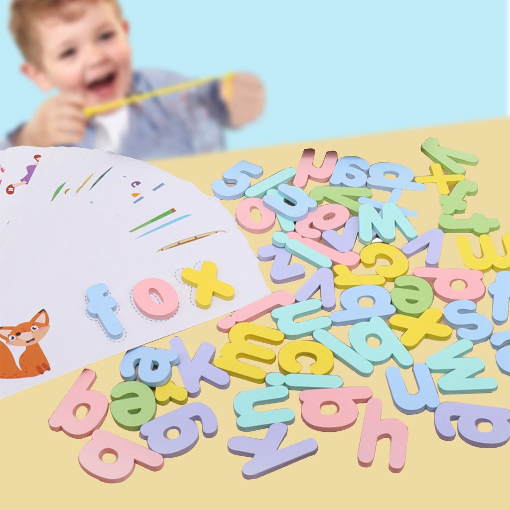 

Деревянная игра с надписью «макароны», Английский алфавит, пазл для раннего развития, когнитивные слова