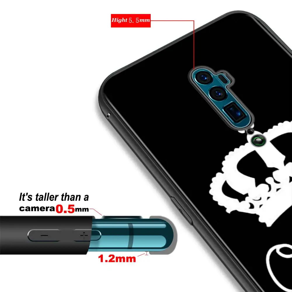 Черный чехол Король Королева пара корона для OPPO Reno Z 10X Zoom F11 F9 F7 F5 A7 R9S R17 Realme 2 C2 K3 Pro