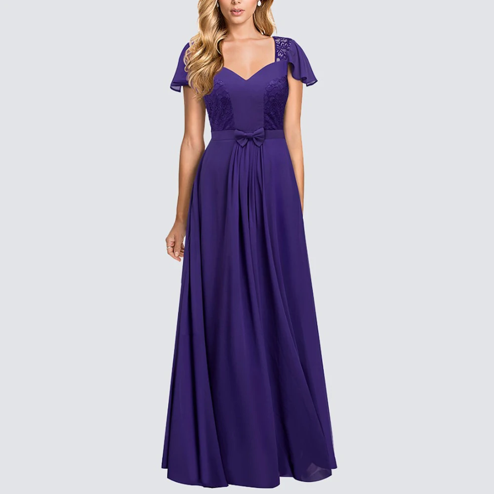 

Женское элегантное вечернее платье с кружевом, однотонное винтажное длинное платье-макси A024