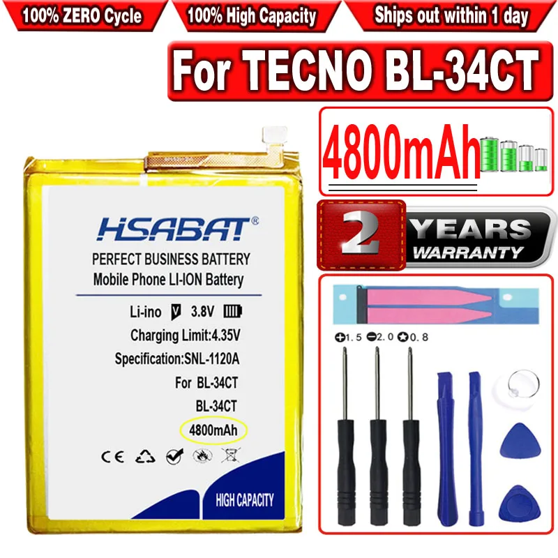 

HSABAT 4800mAh BL-34CT Battery for TECno CAMON 11S
