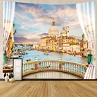 Художественный настенный гобелен SepYue с изображением на балконе, домашний декор для спальни, занавески