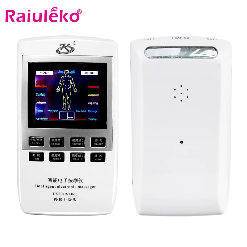 Электронный импульсный массажер EMS стимулятор мышц ЖК дисплей перезаряжаемый