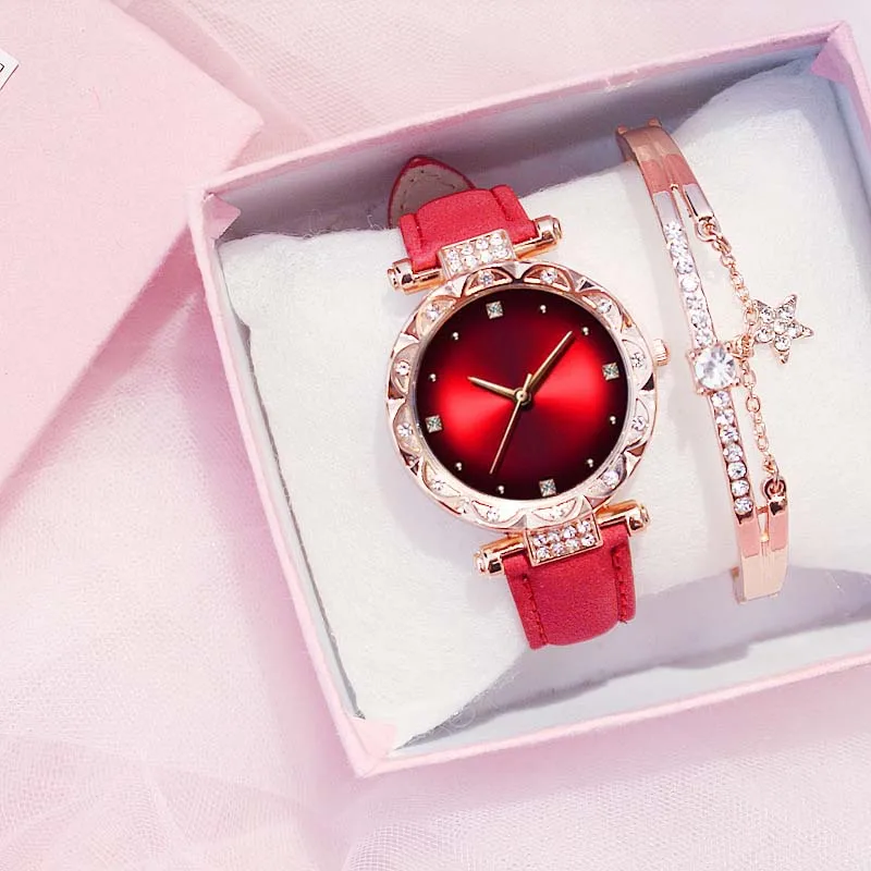 Модные женские кожаные повседневные часы Аналоговые кварцевые наручные с