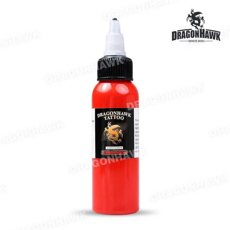 Чернила для тату dragonhawk 1-PACK Красный и черный цвет набор 2 унции бутылки цвет чернила пигмент - Цвет: Red 2oz