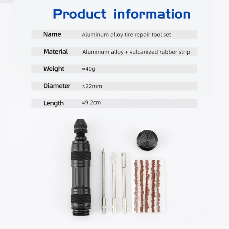 

Portable Bicycle Tire Repair Kit 5 Rubber Strips And 3 Tire Repair Drills For MTB Road Bike Tubeless Maintain Tool Simple Setk