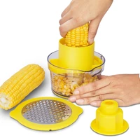 4in1 kitchen slicer peeler ginger sharpener corn planer grain separator cob corn stripper with built in measuring cup and grater