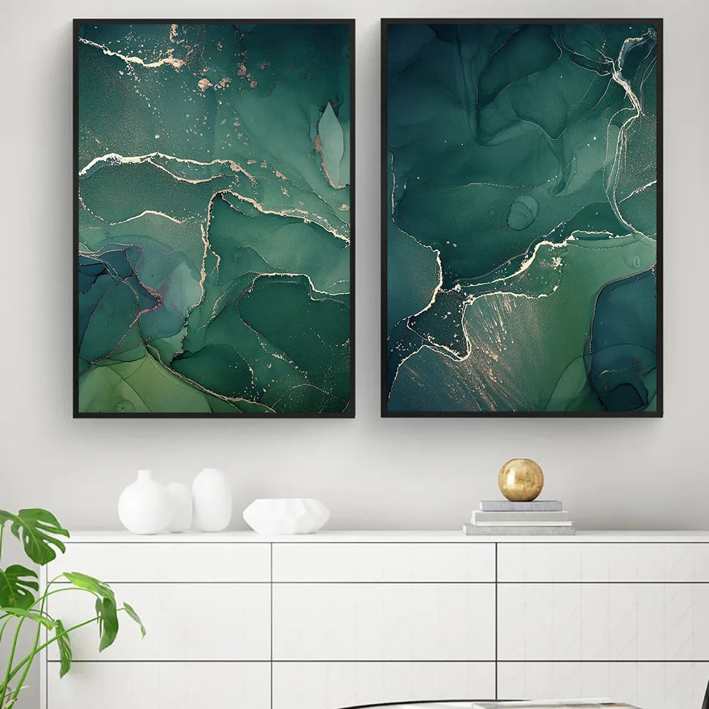 

Minimalist Abstract Green Canvas Painting Art Nordic Posters and Prints Wall Pictures for Living Room Decoration Frameless