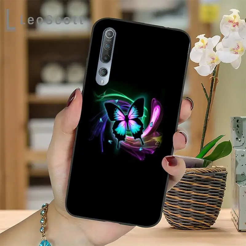 

Bling blue butterfly Phone Case For Xiaomi mi Redmi note 7 8t 9 9t 9s 8 10 10t 11 pro lite K20 max 3