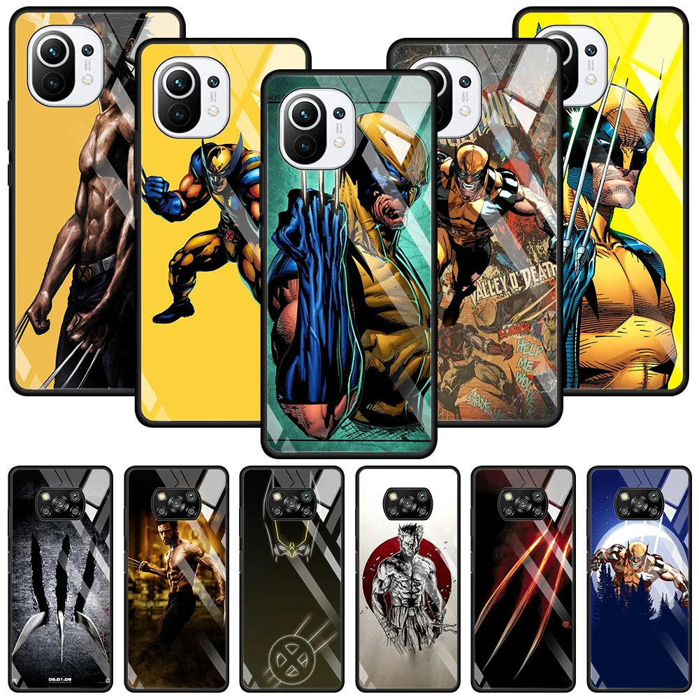

Glass Case For Xiaomi Poco X3 NFC X3 M2 Pro X2 F3 for mi note 10Lite 10Pro 11 10 10T Lite 9T 11 Ultra Fundas Wolverine For U
