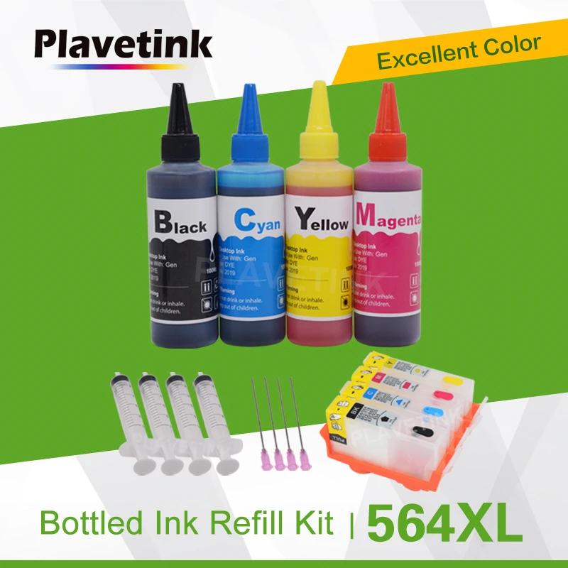 Plavetink 4 цвета чернила для заправки Наборы + заправка картриджа hp 564 XL Photosmart C5393 C6340