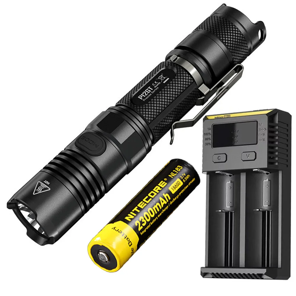 P12GT NL1823 I2 NITECORE P12GT тактический фонарь XP-L HI V3 светодиодный Макс 1000 люмен расстояние луча 320 м ручной фонарик поиск спасательный маяк - Испускаемый цвет: P12GT NL1823 I2