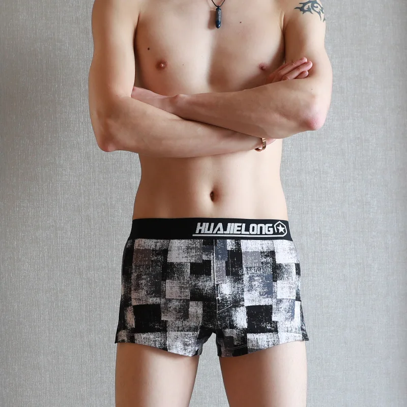 Мужские шорты боксеры нижнее белье мужское сексуальное в клетку с Мозаичным
