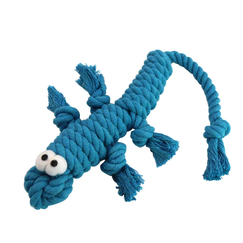 

Cotton Rope Dog Toy Crocodile Shape Molars Tooth Hand Woven Non Toxic Pet Chew Toys Interaction Cleaning Tooth Dogs Supplies