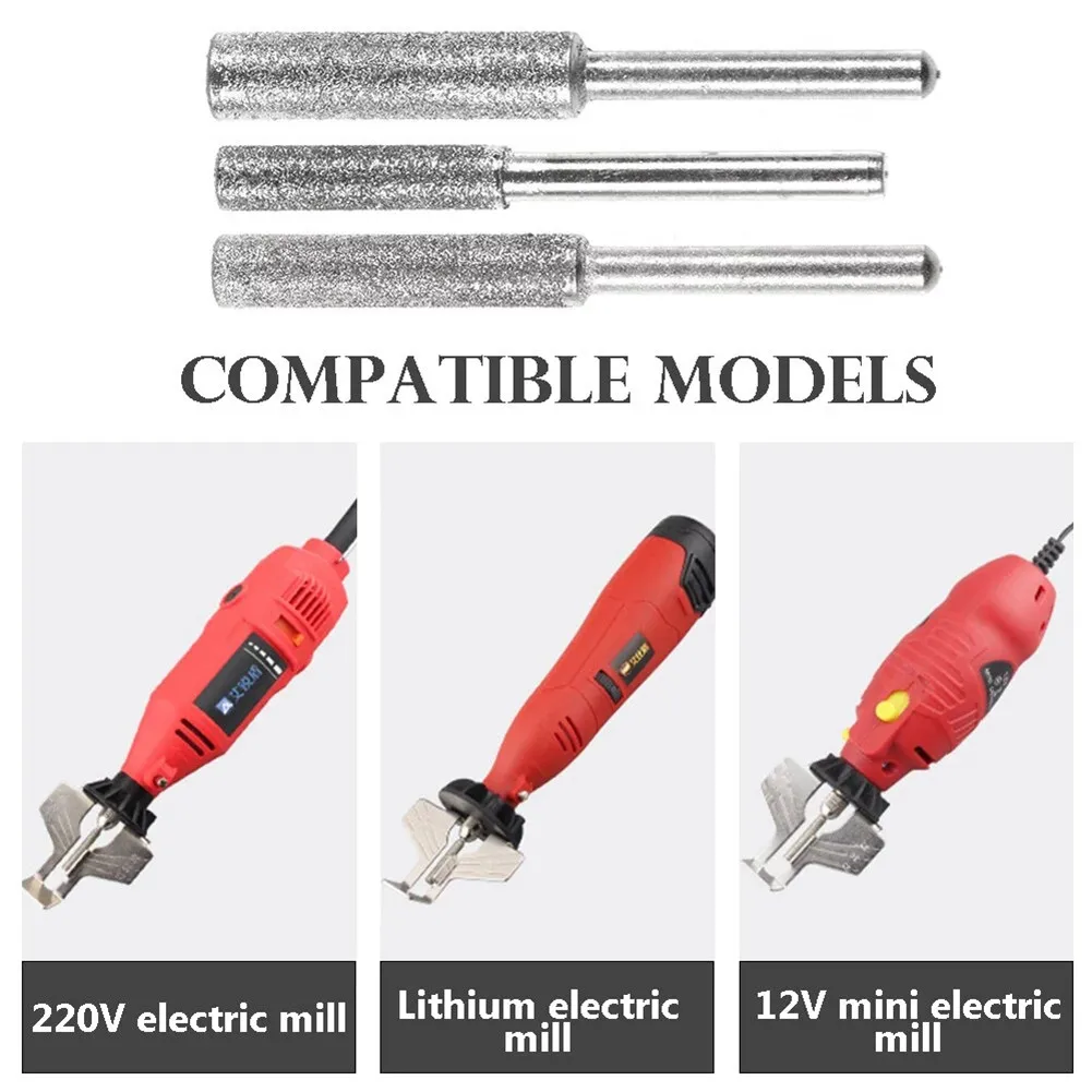 

6ps/Set Diamond Chainsaw Grinding Head Polishing Sharpener Burr File 4/4.4/5mm Sharpener Stone File Chain Saw Sharpening Carving