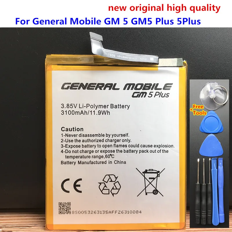 

Аккумулятор GM5 Plus, 3100 мАч, для смартфонов General Mobile Discovery 5 Plus GM 5 GM5 Plus 5 Plus