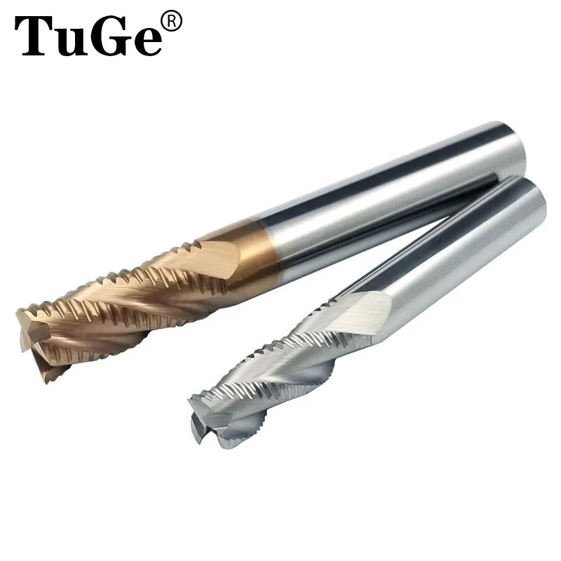 

TuGe roughing end mills 4mm 5mm 6mm 8mm 10mm 12mm shank carbide tungsten steel milling cutter for metal steel aluminum wood