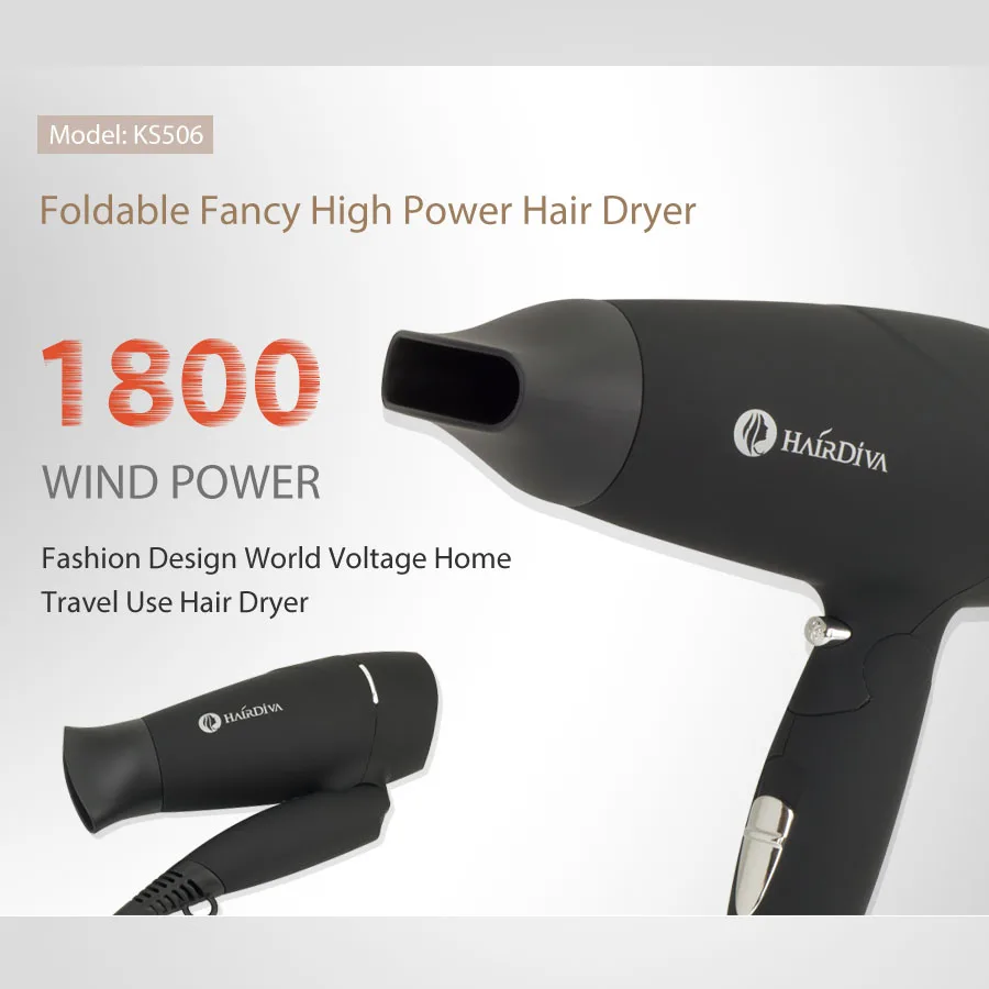 HairDiva Складная фен щетка для волос 1800 Вт портативный быстрая укладка волос|Фены