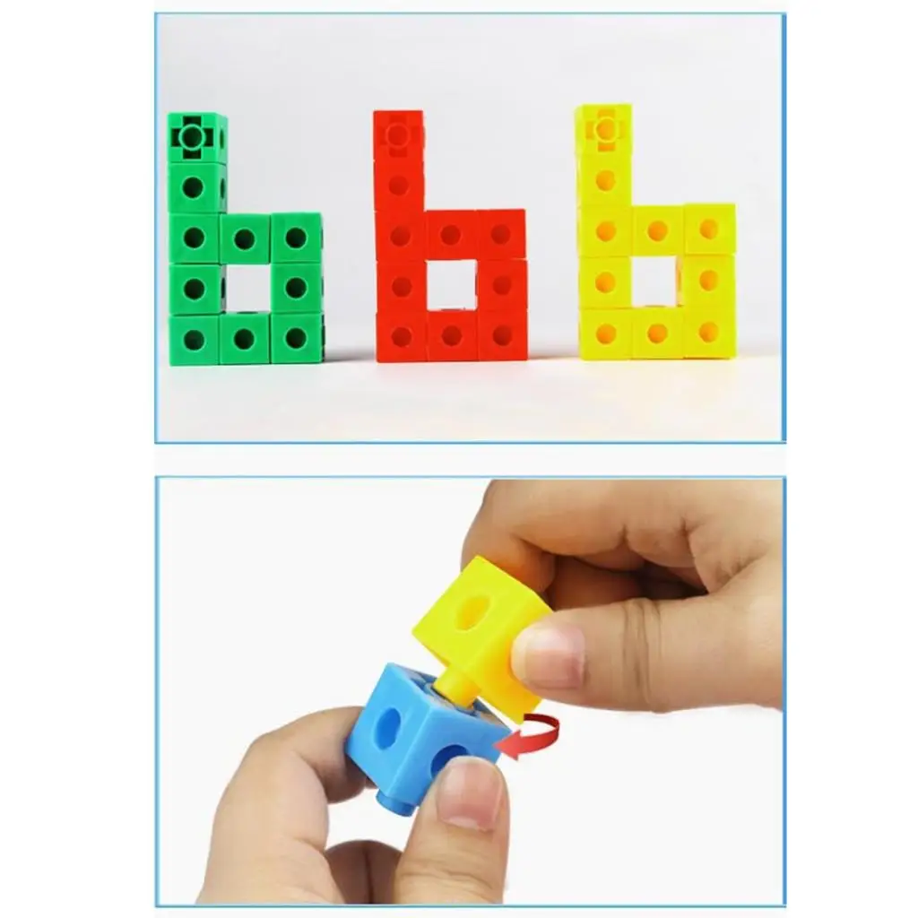 

Multilink Cubes, Building Blocks Set of 50pcs Math Counting Educational Toys