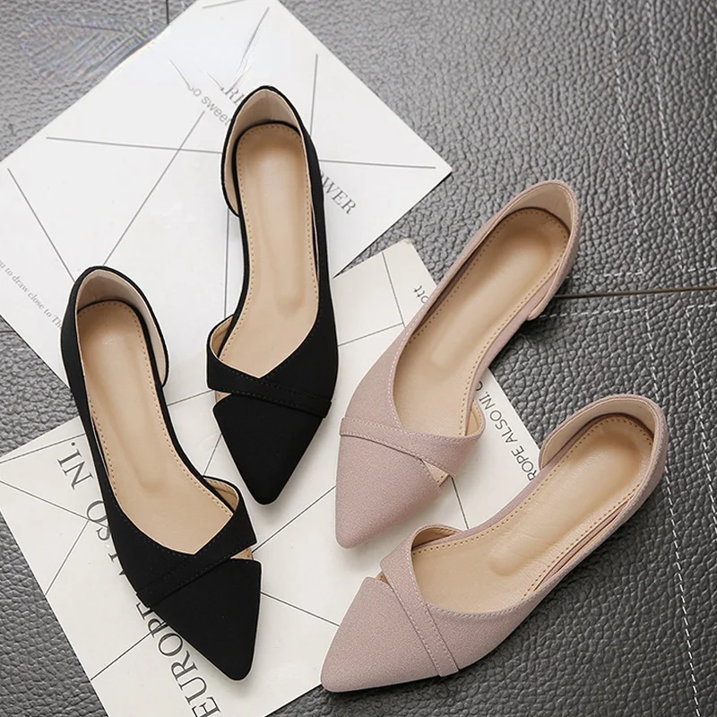 

Fashion Casual Flat Shoes Woman New Summer Breathable Comfortable Soft-soled Shoes Pointed Toe Shallow Flat Women Shoes AB056