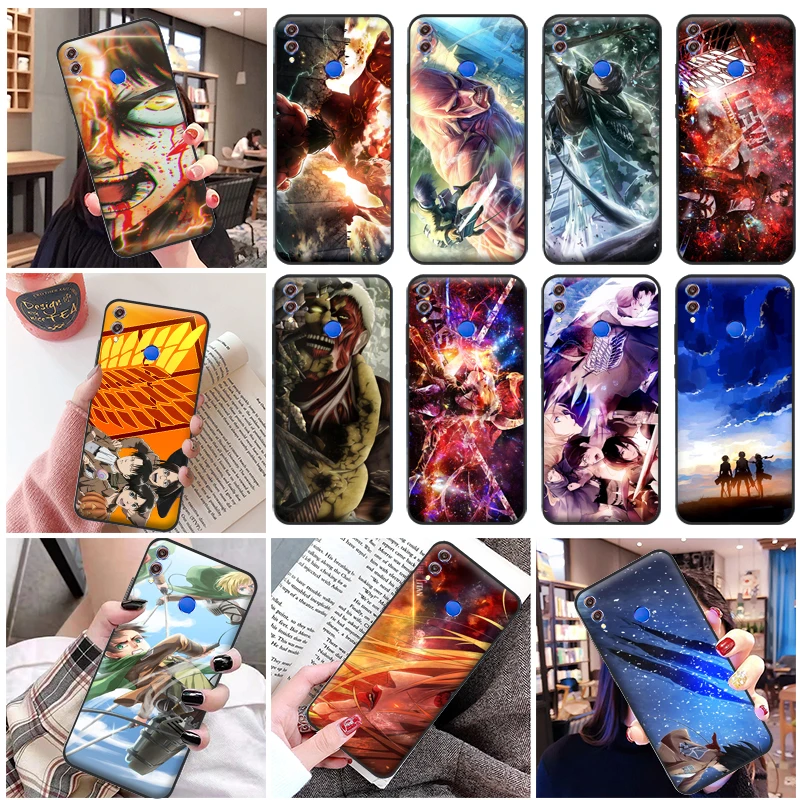

Attack On Titan Mikasa Ackerman Eren Jager Armin Arlert Levi Phone Case For Huawei Honor 8X 8C 7X Carcasa Funda Soft Cover