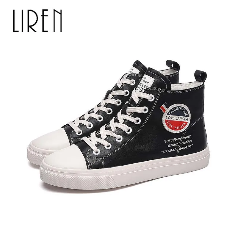 Liren Женские повседневные кроссовки из натуральной кожи для спорта с круглым