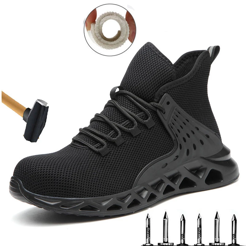 

New Men's Steel Head Work Safety Shoes Casual Breathable Outdoor Sports Shoes Anti-Puncture Boots Comfortable Industrial Shoes