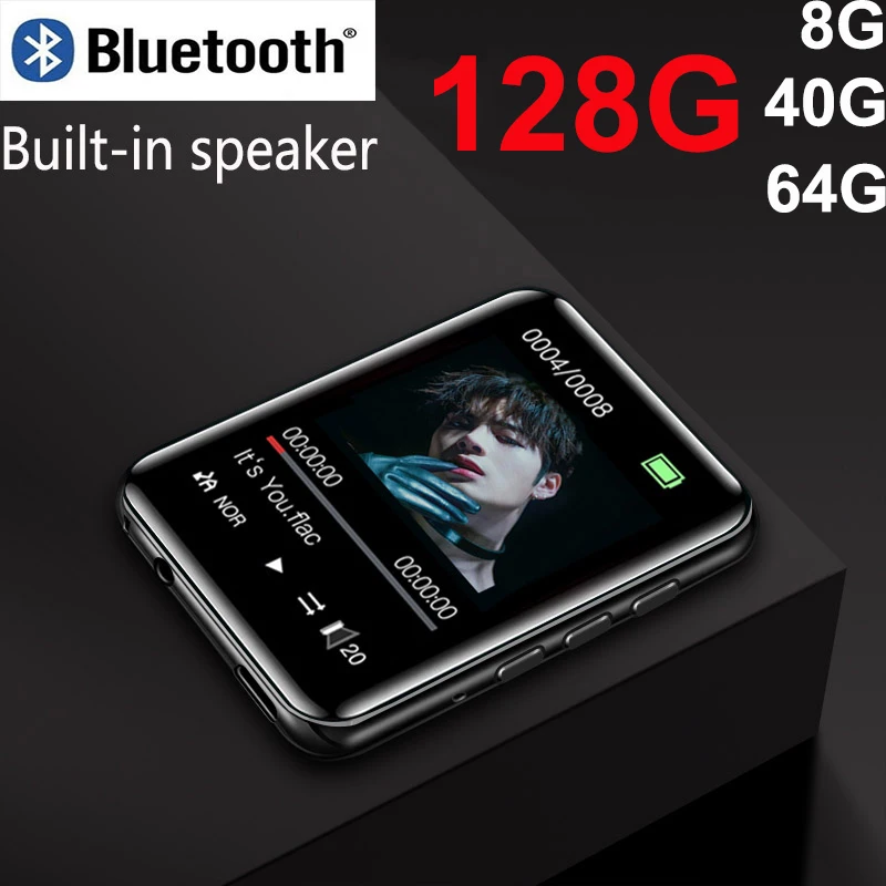 Металлический мини MP3-плеер RUIZU с Bluetooth Встроенные динамики Полноэкранный