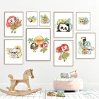 Милая девушка Самба тропические фрукты Ленивец Тукан настенная Картина на холсте скандинавские плакаты и принты настенные картины для декора детской комнаты