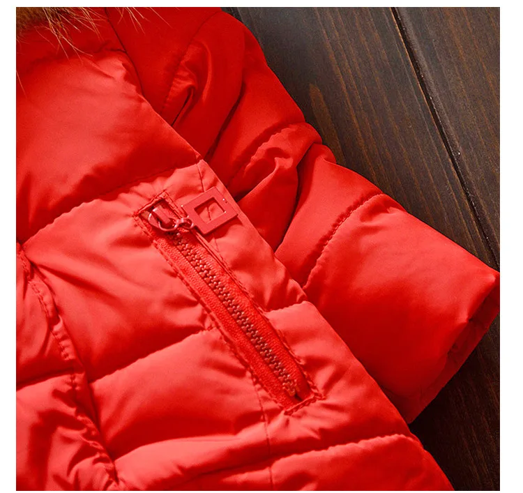 Теплая зимняя куртка для девочек модная длинная Детская с капюшоном верхняя