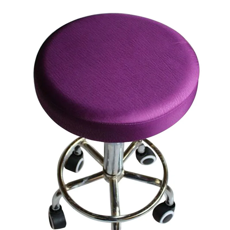 purple Чехол для стула, Хлопковый чехол для стула, круглый табурет поворотный Чехол, универсальный чехол для стула, чехлы для стула, домашний текстиль - Цвет: purple