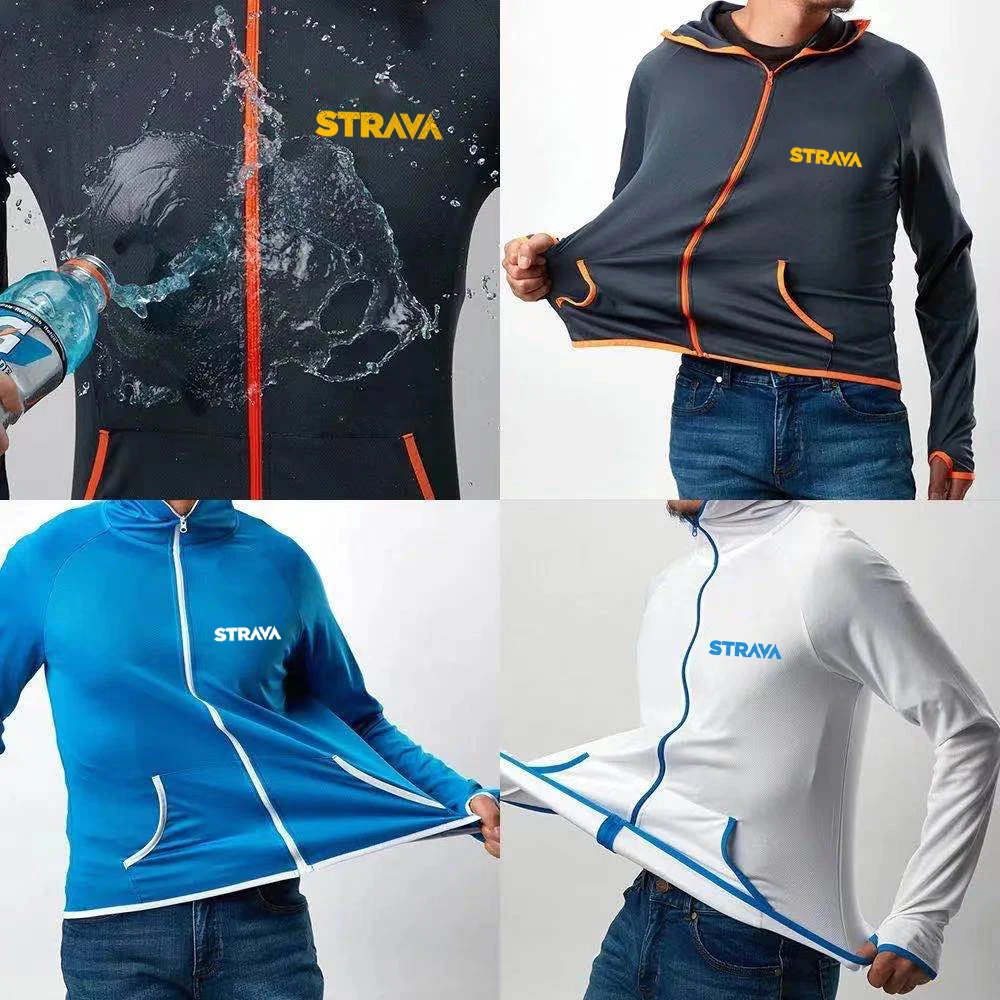 

Strava Jacket Waterproof Windproof Jacket Hooded Bike Cycling Clothing Uv Protection Breathable High Quality mtb Jacket for Men