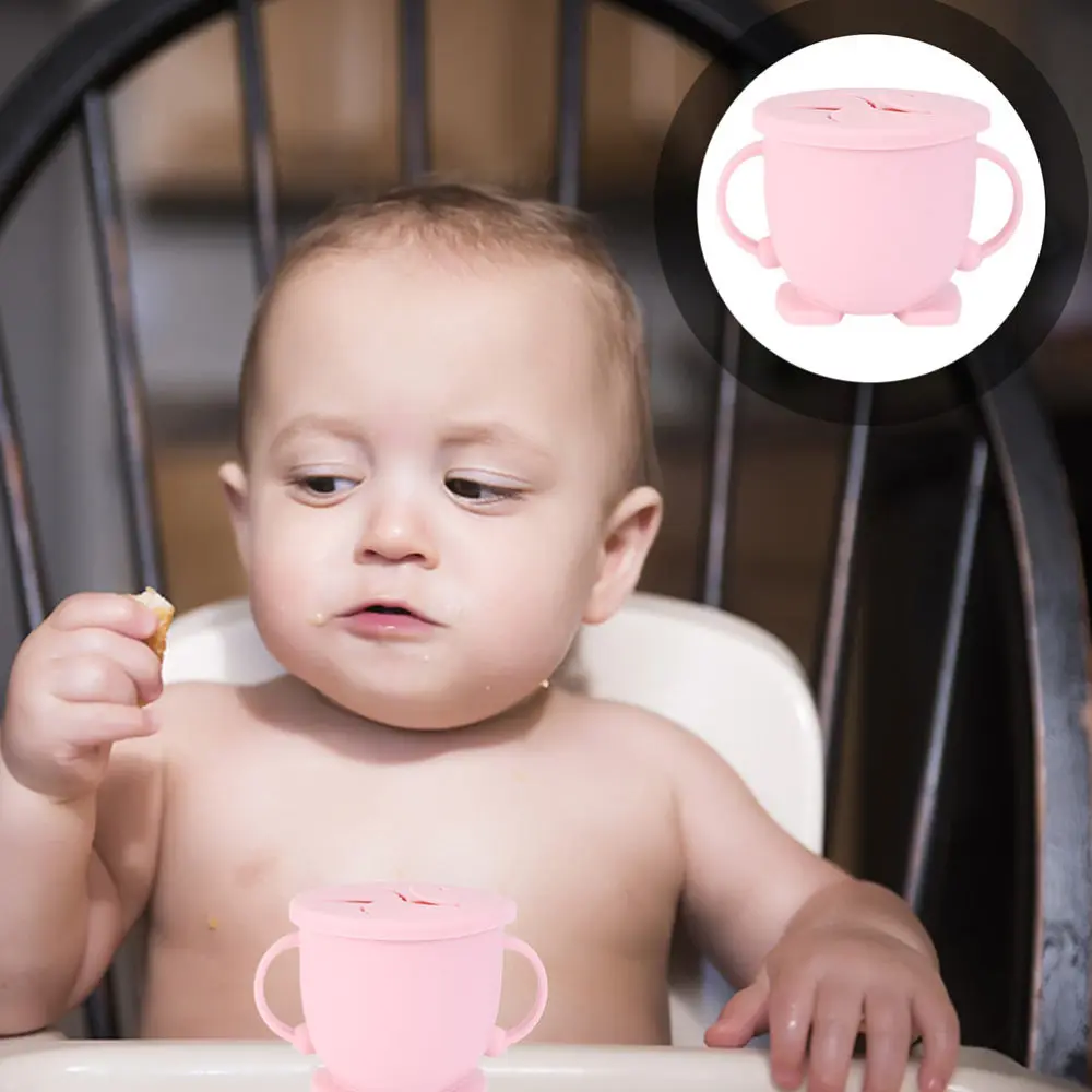 

2Pcs Portable Snack Cup Silicone Snack Container with Lid for Toddler and Baby