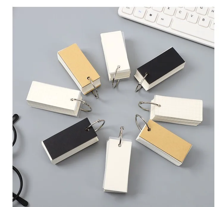 1PC Mini Loose-leaf Notebook Cute Ring Buckle Environmental word book Card Tearable Notepads kawaii memo pad No stickiness