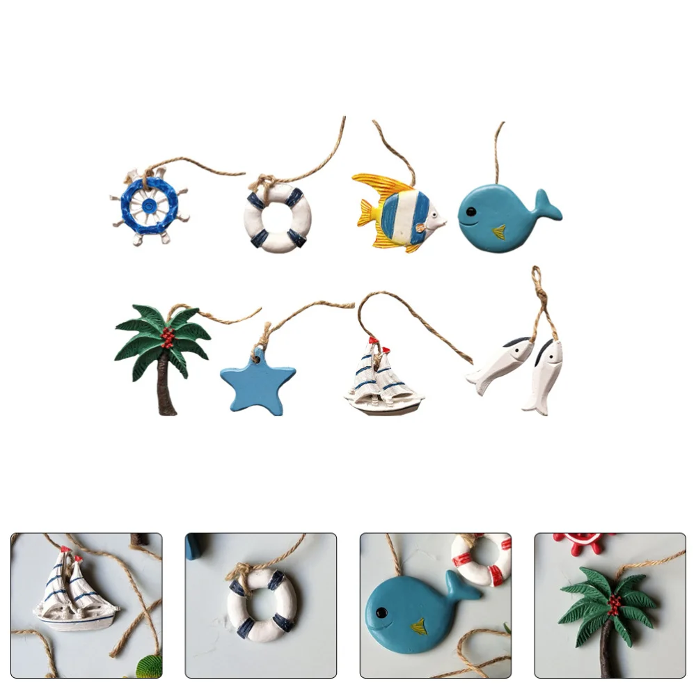 

8PCS Fresh Mediterranean Household Pendant Compact Ocean Style Pendant(8 Styles)