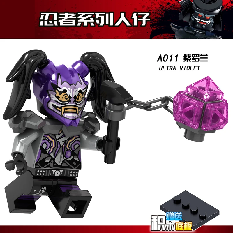 A011 Ниндзя фильм Figuras фигурки Kai, jay, Cole, Nya Lloyd мастер Ву самурая X ниндзя комплект строительных блоков, Детские кубики Фигурки игрушки для детей подарок - Цвет: A011