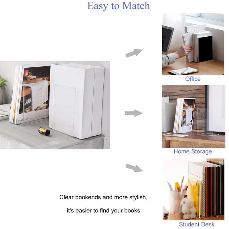 Акриловые частей (по обеим сторонам) Органайзер декор для книжной полки