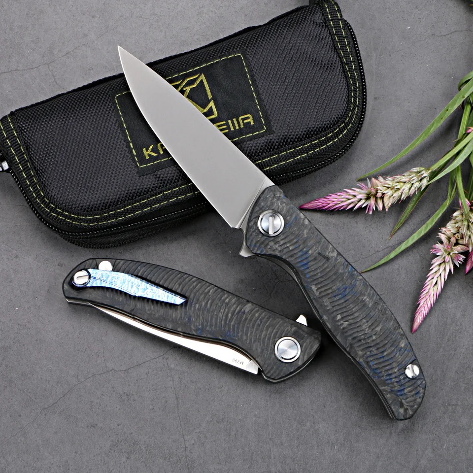 Складной нож Kanedeiia F3 Flipper лезвие M390 из титана и углеродного волокна ручка для