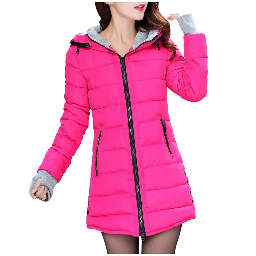 Зимняя женская длинная стеганая куртка ярких цветов|Женские парки| |