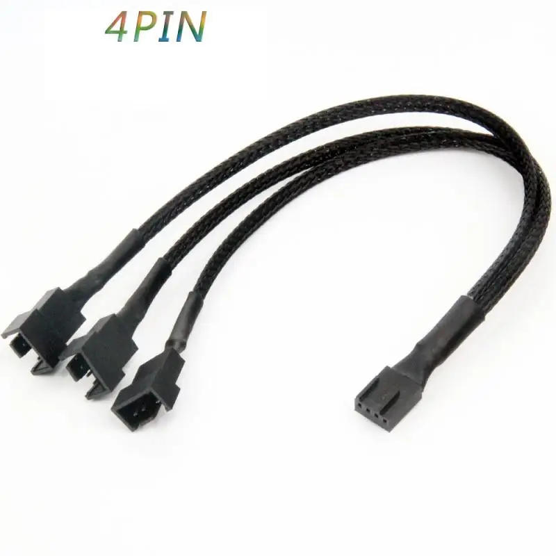 

Computer Fan Line One Point Three 4Pin Extension Line PWM Temperature Control Cooling Fan HUB Hub Bag Nylon Mesh