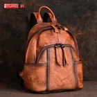 Женский рюкзак из натуральной кожи, Индивидуальная сумка на плечо в стиле ретро, оригинальные повседневные дамские сумочки из первого слоя кожи
