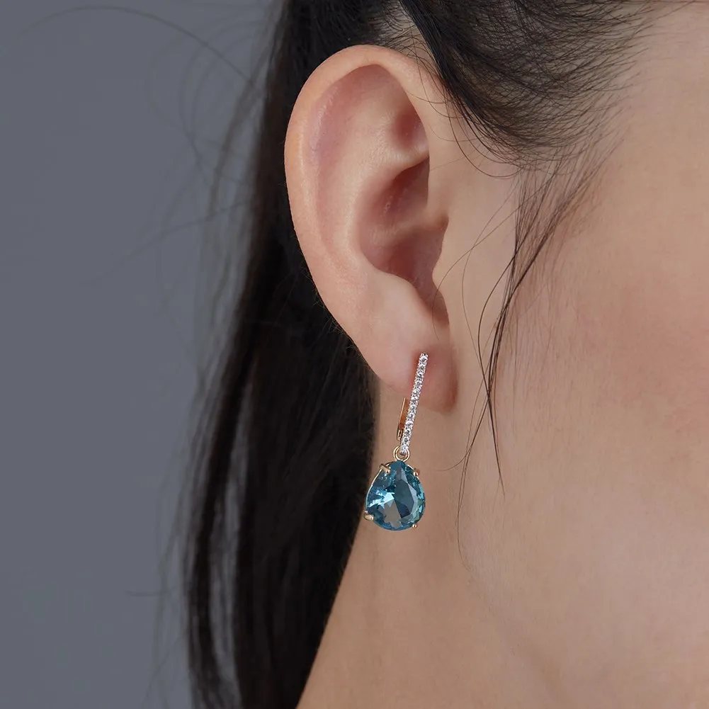 Женские серьги из серебра 925 пробы с фианитами